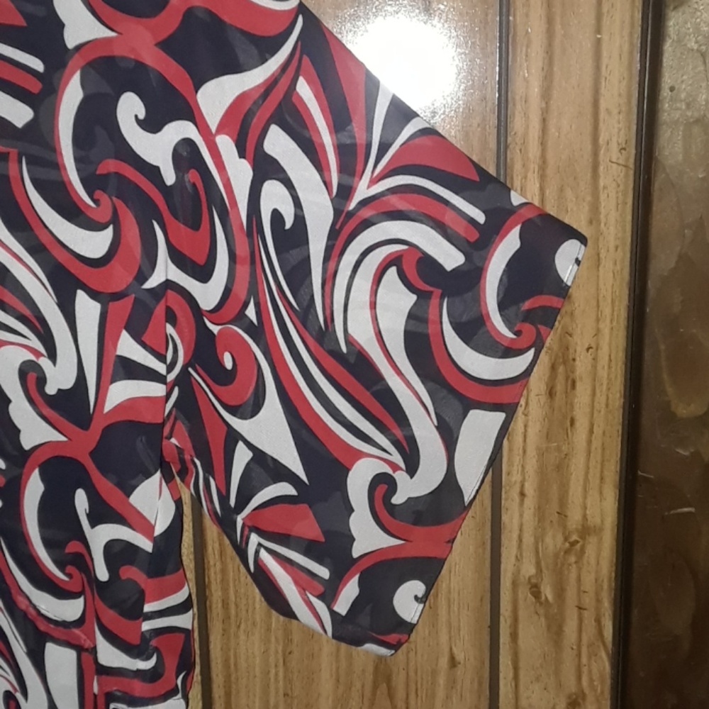 Chaps Plus Sized Sheer Woman's Pattern Blouse - image 3